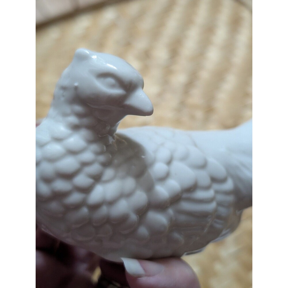 Vintage MCM White Ceramic Pheasant Figurines Pair - Hollywood Regency Home Decor - Picture 13 of 13